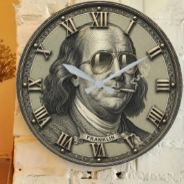 Funny Benjamin Franklin Money Art Vintage  Grote Klok