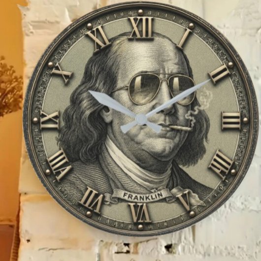 Funny Benjamin Franklin Money Art Vintage Grote Klok