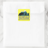 Funny beren vierkante sticker (Tas)