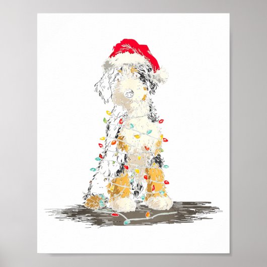 Funny Bernedoodle Christmas Graphics Dog Lights Lo Poster (Voorkant)