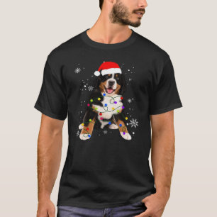 Funny Bernese Berghond Licht Kerstmis Matching T-shirt