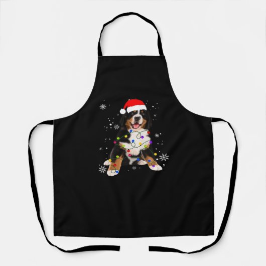 Funny Bernese Berghond Verlicht Kerstmis Matchi Schort (Voorkant)