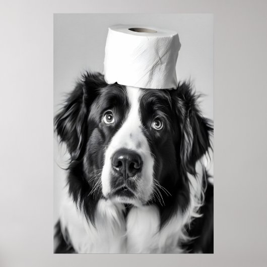 Funny Bernese Mountain Dog Bathroom Print, Toilet Poster (Voorkant)
