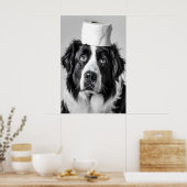 Funny Bernese Mountain Dog Bathroom Print, Toilet Poster (Keuken)