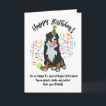 Funny Bernese Mountain Dog Birthday Card Donuts<br><div class="desc">Funny Bernese Mountain Dog Birthday Card Donuts. Tijd om de donuts op te eten. Deze grappige verjaardagskaart kenmerkt je favoriete Funny Bernese Mountain Dog die allemaal in zijn pet van zijn partij zat te liggen... op je stash van verjaardagsdonuts. Sprinkles vliegt overal, en je pup heeft al een donut in...</div>