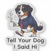 Funny Bernese Mountain Dog Business Suit Coffee  Sticker (Voorkant)