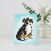 Funny Bernese Mountain Dog Cartoon Briefkaart (Staand voorkant)