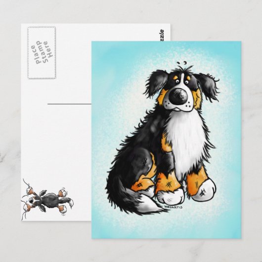 Funny Bernese Mountain Dog Cartoon Briefkaart (Voorkant / Achterkant)