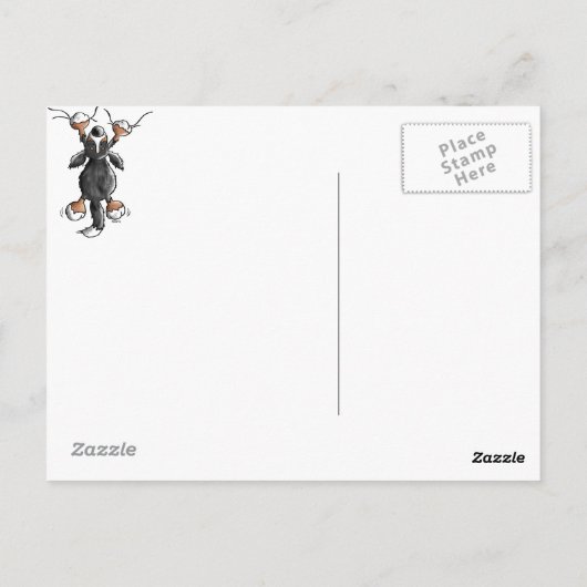 Funny Bernese Mountain Dog Cartoon Briefkaart (Achterkant)