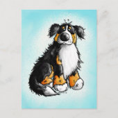 Funny Bernese Mountain Dog Cartoon Briefkaart (Voorkant)