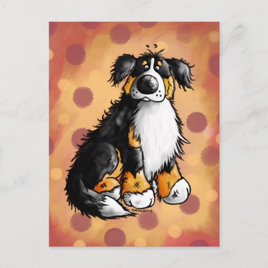 Funny Bernese Mountain Dog Cartoon Briefkaart (Voorkant)