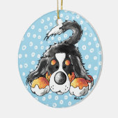 Funny Bernese Mountain Dog Cartoon Keramisch Ornament (Links)
