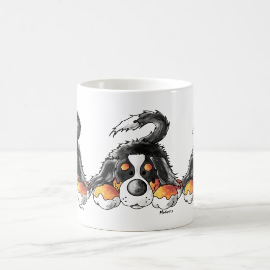 Funny Bernese Mountain Dog Cartoon Koffiemok (Center)