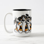 Funny Bernese Mountain Dog Cartoon Mok (Links)