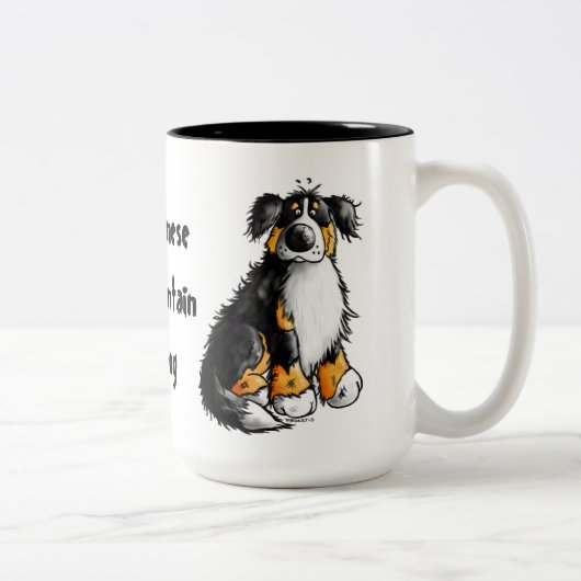 Funny Bernese Mountain Dog Cartoon Mok (Rechts)