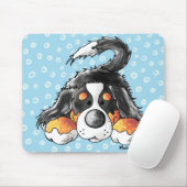 Funny Bernese Mountain Dog Cartoon Muismat (Met muis)