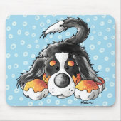 Funny Bernese Mountain Dog Cartoon Muismat (Voorkant)