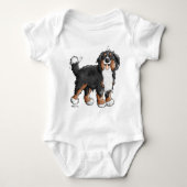 Funny Bernese Mountain Dog Cartoon Romper (Voorkant)
