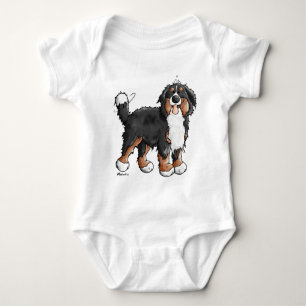 Funny Bernese Mountain Dog Cartoon Romper