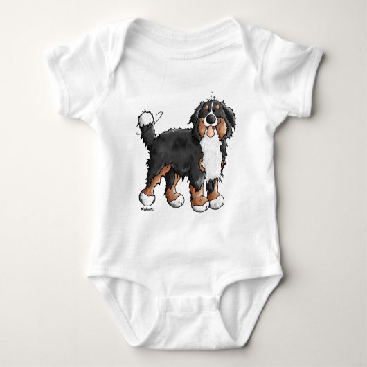 Funny Bernese Mountain Dog Cartoon Romper (Voorkant)