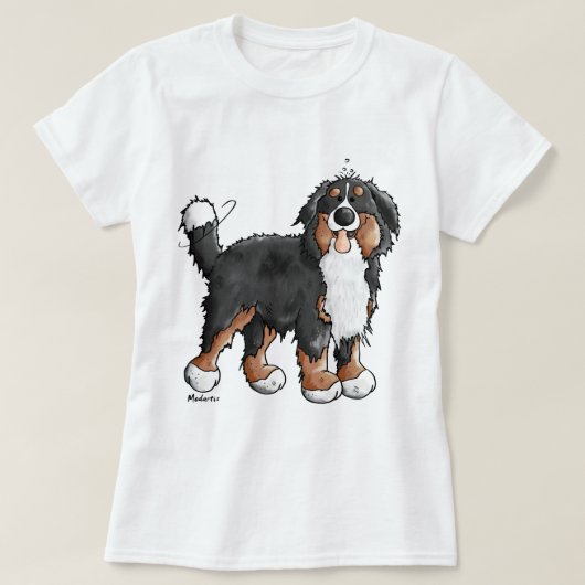 Funny Bernese Mountain Dog Cartoon T-shirt (Design voorkant)