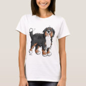 Funny Bernese Mountain Dog Cartoon T-shirt (Voorkant)