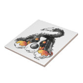 Funny Bernese Mountain Dog Cartoon Tegeltje (Zijkant)