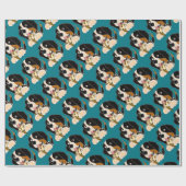 Funny Bernese Mountain Dog eet ijskicecone Cadeaupapier (Vlak)