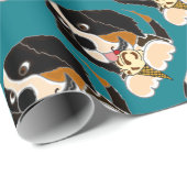 Funny Bernese Mountain Dog eet ijskicecone Cadeaupapier (Rol Hoek)