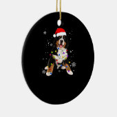 Funny Bernese Mountain Dog Lights Christmas Matchi Keramisch Ornament (Rechts)