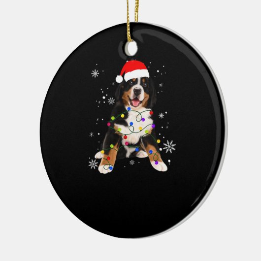 Funny Bernese Mountain Dog Lights Christmas Matchi Keramisch Ornament (Links)