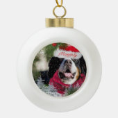 Funny Bernese Mountain Dog naughty Santa Ornament (Voorkant)