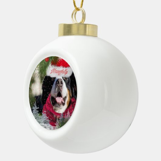Funny Bernese Mountain Dog naughty Santa Ornament (Rechts)