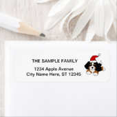 Funny Bernese Mountain Dog Puppy Kerstmis Etiket (Insitu)