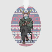Funny Bernie Sanders Acrylkerstversiering Ornament (achterkant)