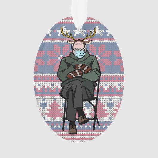 Funny Bernie Sanders Acrylkerstversiering Ornament (achterkant)