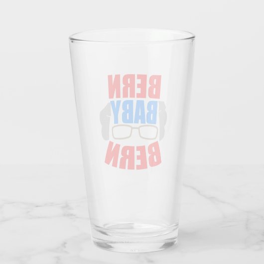 Funny Bernie Sanders Bern Baby Bern Glas (Achterkant)