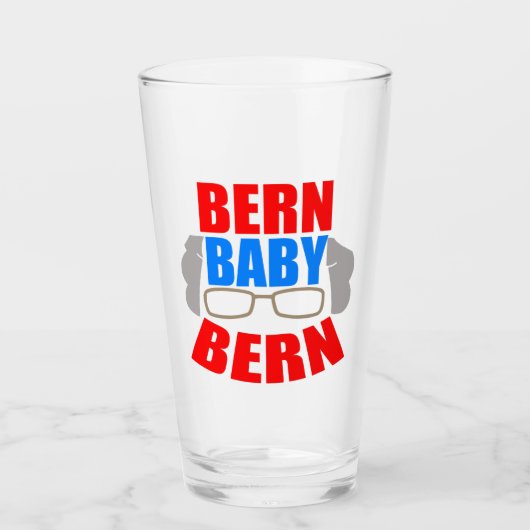 Funny Bernie Sanders Bern Baby Bern Glas (Voorkant)