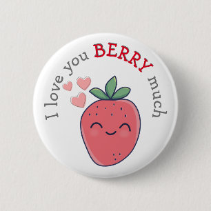 Funny Berry Ik hou van je Ronde Button 5,7 Cm