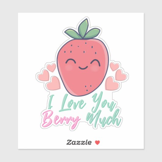 Funny Berry Ik hou van je Sticker (Vel)