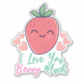 Funny Berry Ik hou van je Sticker (Voorkant)