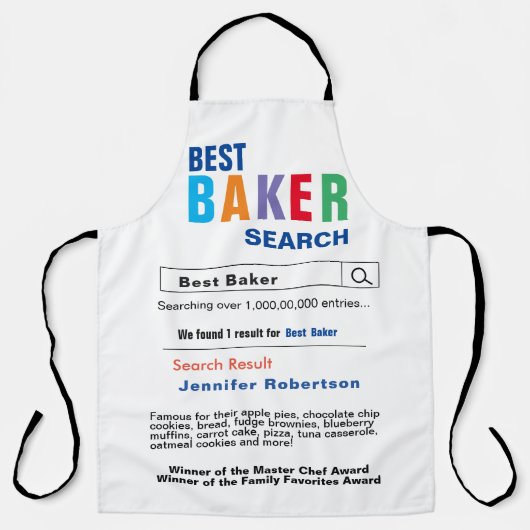 Funny Best Baker Search Schort (Voorkant)