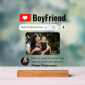 Funny Best BoyVriend ooit Zoekresultaat Acryl Bord (Neutraal)