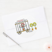 Funny Best Buds Wildflower Cartoon Ronde Sticker (Envelop)