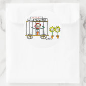 Funny Best Buds Wildflower Cartoon Ronde Sticker (Tas)