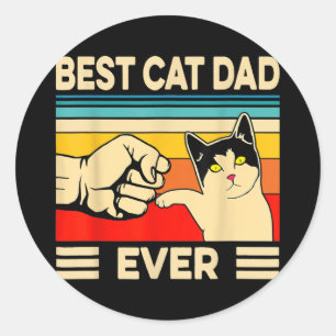 Funny Best Cat Dad Ever Cat Daddy Father Day Gift Ronde Sticker