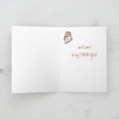 Funny Best Custom Name DANK JE Wise Owl Humor Kaart (Binnen)