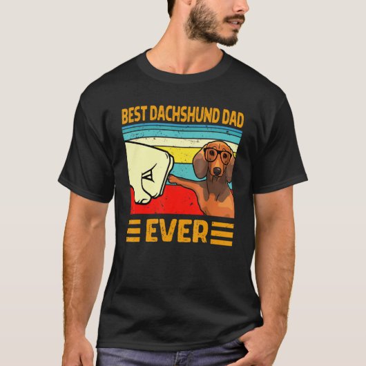 Funny Best Dachshund Dad Ever T-shirt (Voorkant)