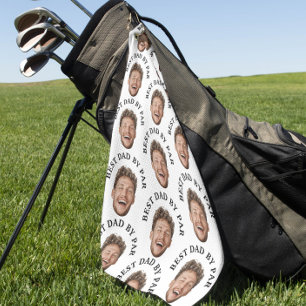 Funny Best Dad van Par Custom Face patroon Golfhanddoek