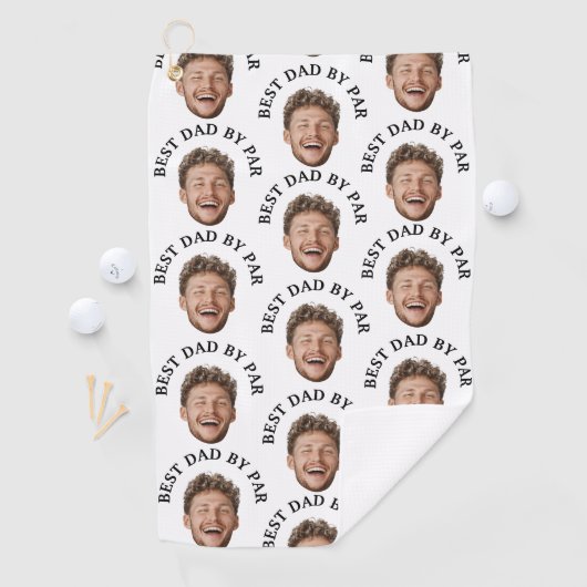 Funny Best Dad van Par Custom Face patroon Golfhanddoek (Insitu)